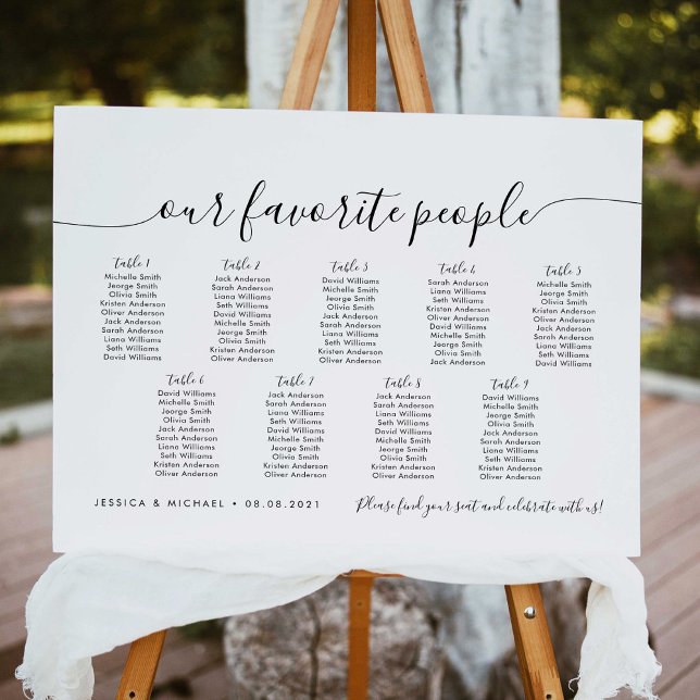 9 Tables Modern Our Favourite People Seating Chart (Creator Uploaded)