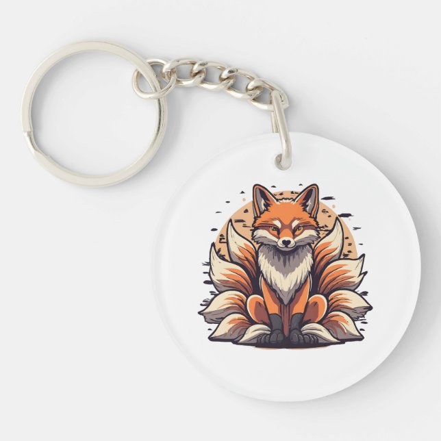 9 Tailed Fox Spirt Key Ring (Front)
