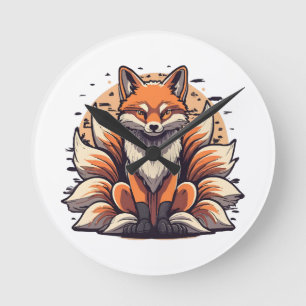 9 Tailed Fox Spirt Round Clock