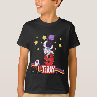 9 Today Space Themed Birthday  T-Shirt