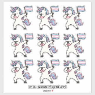 9 Trans Pride Dabbing Unicorns With Flag
