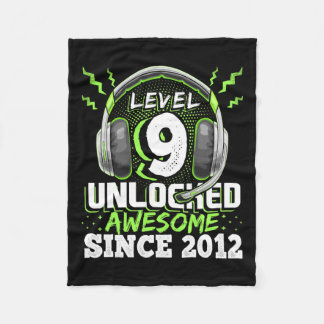 9 Unlocked Awesome 2012 Video Game 9th Birthday Gi Fleece Blanket