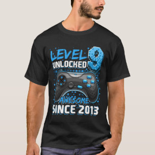 9 Unlocked Awesome 2013 Video Game 9th Birthday 3 T-Shirt