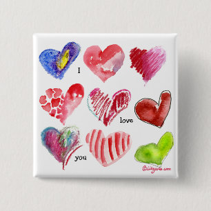 9 Valentine Hearts Pin