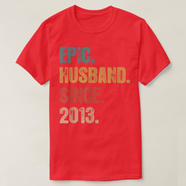 9 Wedding Anniversary For Him  Epic Husband Since  T-Shirt (Design Front)