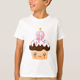 9 Year Cupcake T - Pink T-Shirt