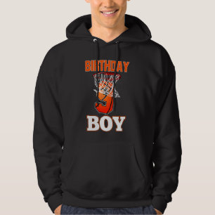 9 Year Old 9th Birthday Party Basketball Theme Boy Hoodie
