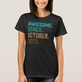 9 Year Old Awesome Since October 2013 9th Birthda T-Shirt