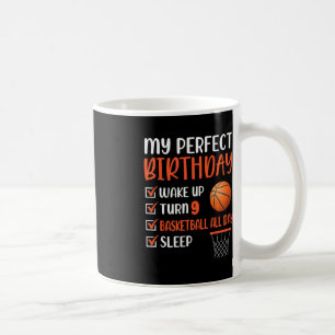 9 Year Old Basketball Birthday Party 9th Boy Bday  Coffee Mug