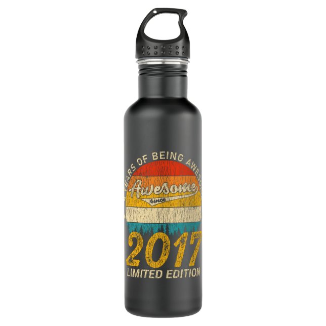 9 Year Old Bday Retro Awesome 9th Birthday Gift    710 Ml Water Bottle (Front)
