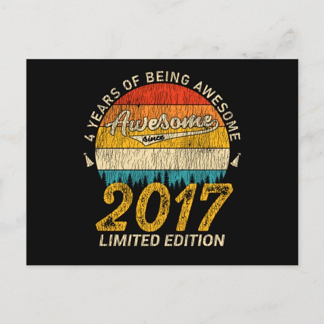 9 Year Old Bday Retro Awesome 9th Birthday Gift    Postcard (Front)