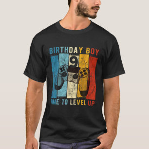 9 Year Old Birthday Boy 9 Time To Level Up 9Th Bir T-Shirt