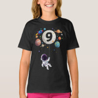 9 Year Old Birthday Planets Astronaut 9th Birthday