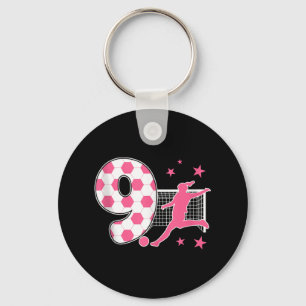 9 Year Old Birthday Soccer Lover 9th Soccer Themed Key Ring
