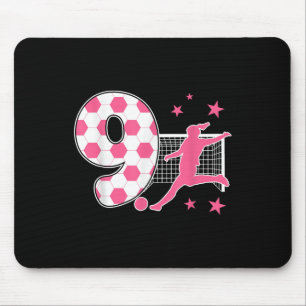 9 Year Old Birthday Soccer Lover 9th Soccer Themed Mouse Mat