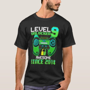 9 Year Old Boy Level 9 Unlocked Awesome 2014 9th B T-Shirt