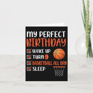 9 Year Old Bysketbyll Birthday Party 9th Boy Bday Card