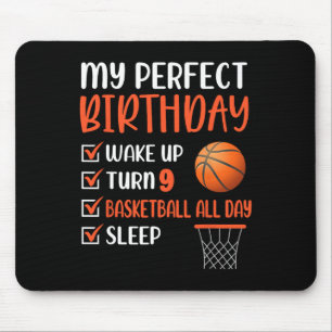 9 Year Old Bysketbyll Birthday Party 9th Boy Bday Mouse Mat