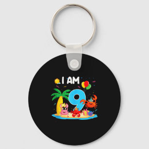 9 year old crab lover 9th crab theme beach summer key ring