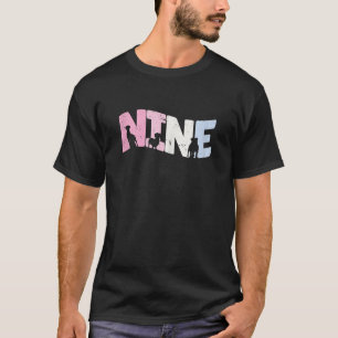 9 Year Old Cute Dog Birthday Girl 9th B day T-Shirt