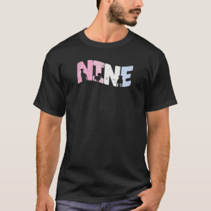 9 Year Old Cute Dog Birthday Girl 9th B day   T-Shirt
