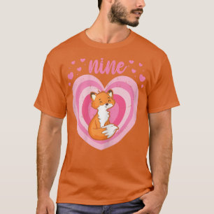 9 Year Old Cute Fo Birthday Girl 9th Bday T-Shirt