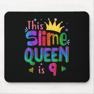 9 Year Old Gift This slime queen is 9th Birthday G Mouse Mat