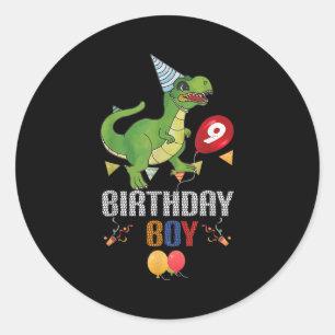 9 Year Old Gifts 9th Birthday Boy Rawr I'm 9 T Rex Classic Round Sticker