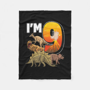 9 Year Old Gifts 9th Birthday Boy Rawr I'm 9 T Rex Fleece Blanket
