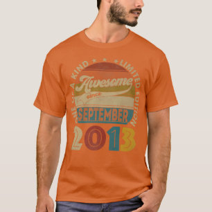 9 Year Old Gifts Awesome Since September 2013 9th T-Shirt