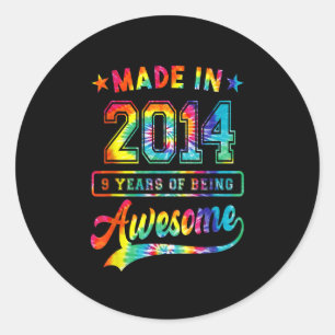 9 Year Old Gifts For 9th Birthday Girl Teens Made  Classic Round Sticker