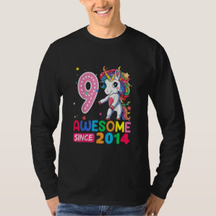 9 Year Old Gifts Girls Teens Flossing Unicorn 9th T-Shirt