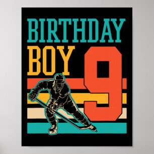 9 Year Old Ice Hockey Themed 9th Birthday Party Su Poster