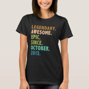 9 Year Old  Legend Since October 2013 9th Birthday T-Shirt