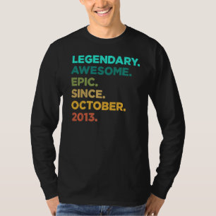 9 Year Old  Legend Since October 2013 9th Birthday T-Shirt