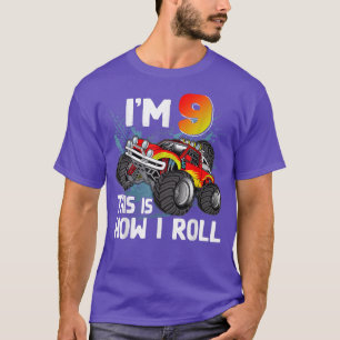 9 Year Old Monster Truck 9th Birthday Boy Monster T-Shirt