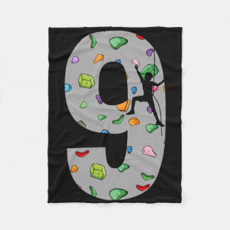 9 Year Old Rock Climbing 9th Birthday Adventure Cl Fleece Blanket