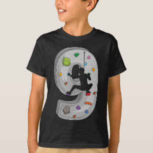 9 Year Old Rock Climbing 9th Birthday Adventures C T-Shirt