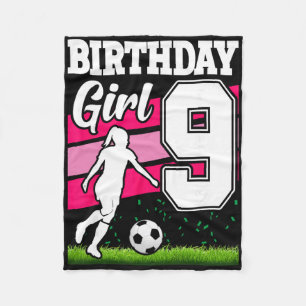 9 Year Old Soccer Birthday Party Theme 9th For Gir Fleece Blanket
