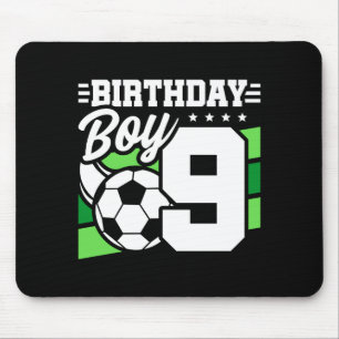 9 Year Old Soccer Football Party 9th Birthday Boy  Mouse Mat