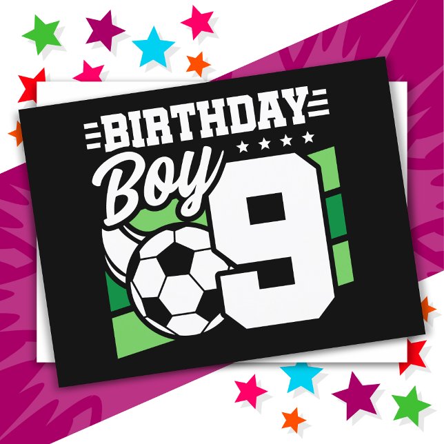 9 Year Old Soccer Football Party 9th Birthday Boy Postcard (Creator Uploaded)
