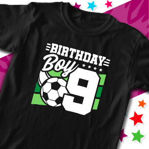 9 Year Old Soccer Football Party 9th Birthday Boy T-Shirt