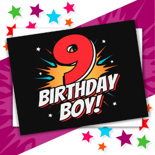 9 Year Old Superhero Birthday Boy 9th Birthday Postcard