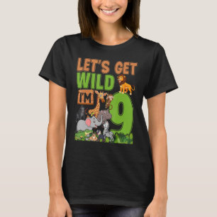 9 Year Old Zoo Birthday Safari Jungle Animal 9th B T-Shirt