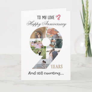 9 Year Wedding Anniversary Photo Card