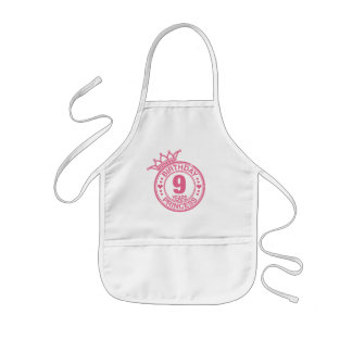 9 years - Birthday Princess - pink Kids Apron
