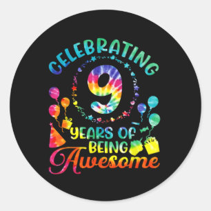 9 Years of Being Awesome 9th Birthday Gift Classic Round Sticker