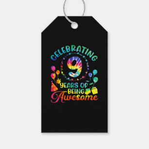 9 Years of Being Awesome 9th Birthday Gift Tags