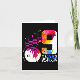 9 Years Of Being Awesome Bowling 9th Birthday Card