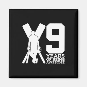 9 Years Of Being Awesome Cricket 9th Birthday Magnet